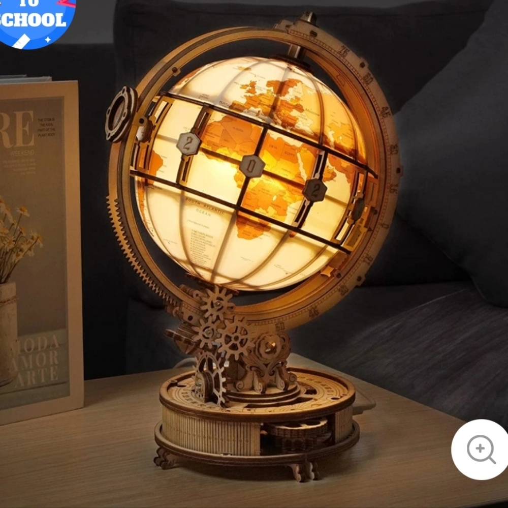 ROKR NEW Luminous Globe DIY Wooden Puzzle Kit ST003